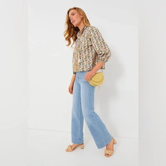 TUCKERNUCK MAREA Marigold Georgia Blouse Size XS Cotton Floral - Picture 2 of 10